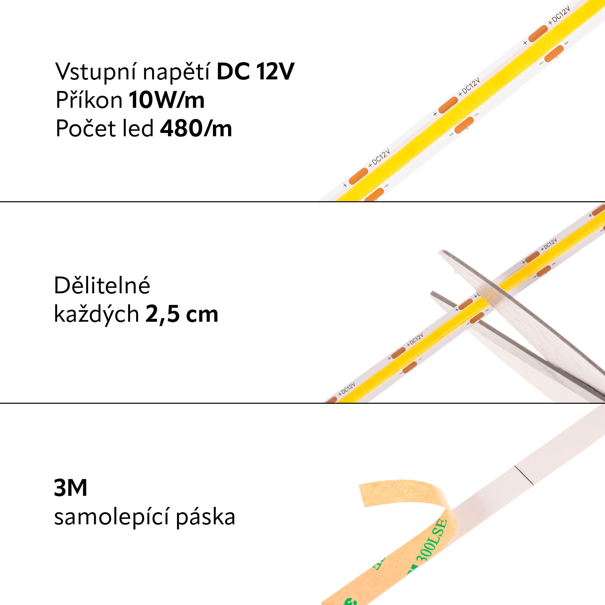 COB LED pásek 12COB10 vnitřní záruka 3 roky - náhled 5
