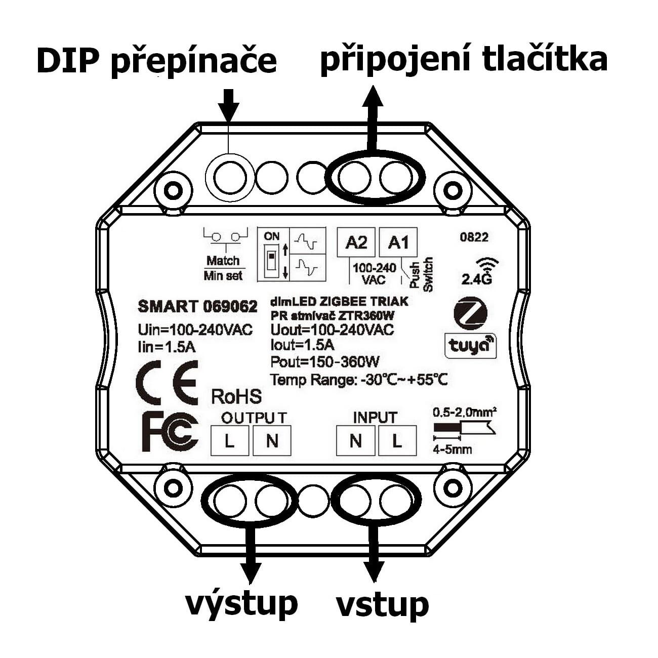 SMART stmívač dimLED ZIGBEE PR ZTR360W - náhled 4