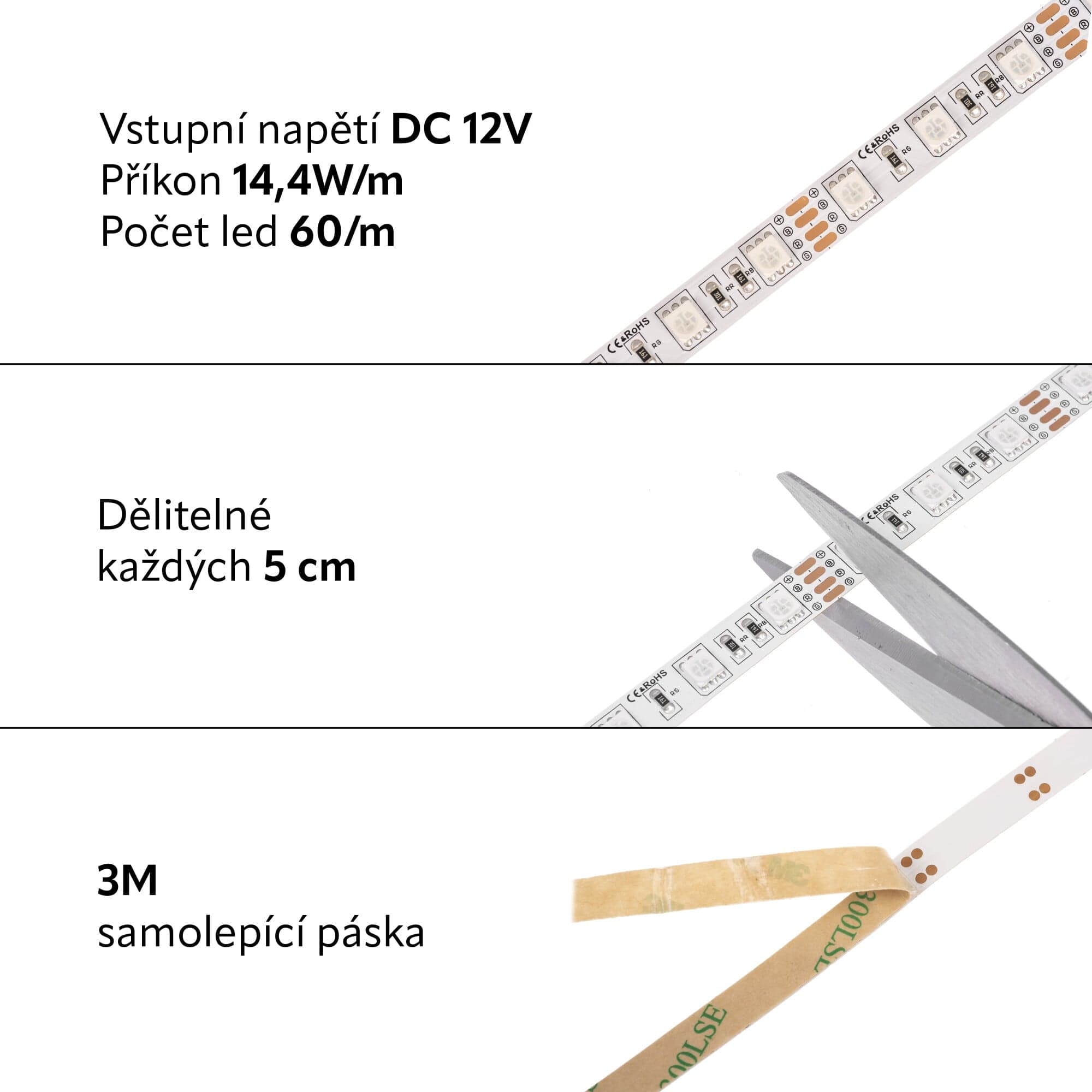 RGB LED pásek 300SMD vnitřní záruka 3 roky - náhled 4