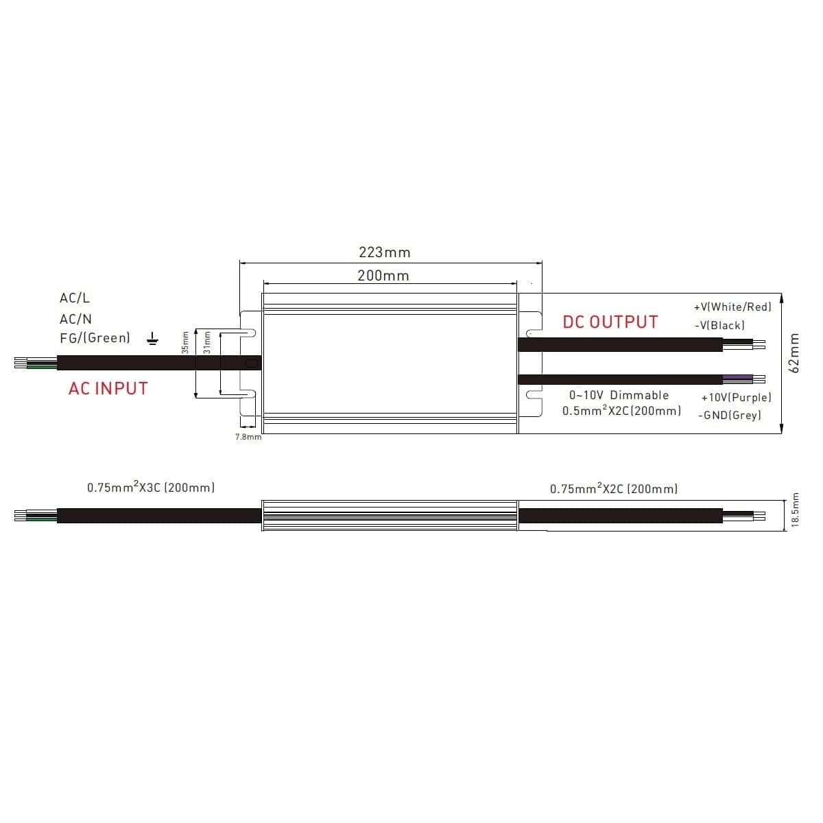 LED zdroj 24V 100W zdroj DIM67-24-100 - náhled 3