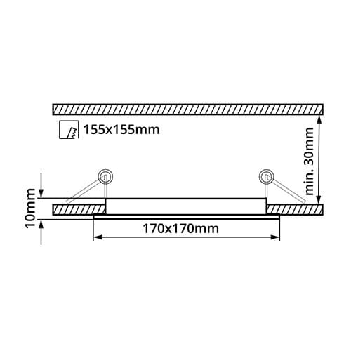 BSN12 LED panel 12W černý čtverec - Denní bílá - náhled 2