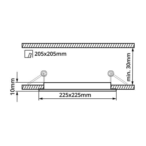 BSN18 LED panel 18W černý čtverec - Denní bílá - náhled 3