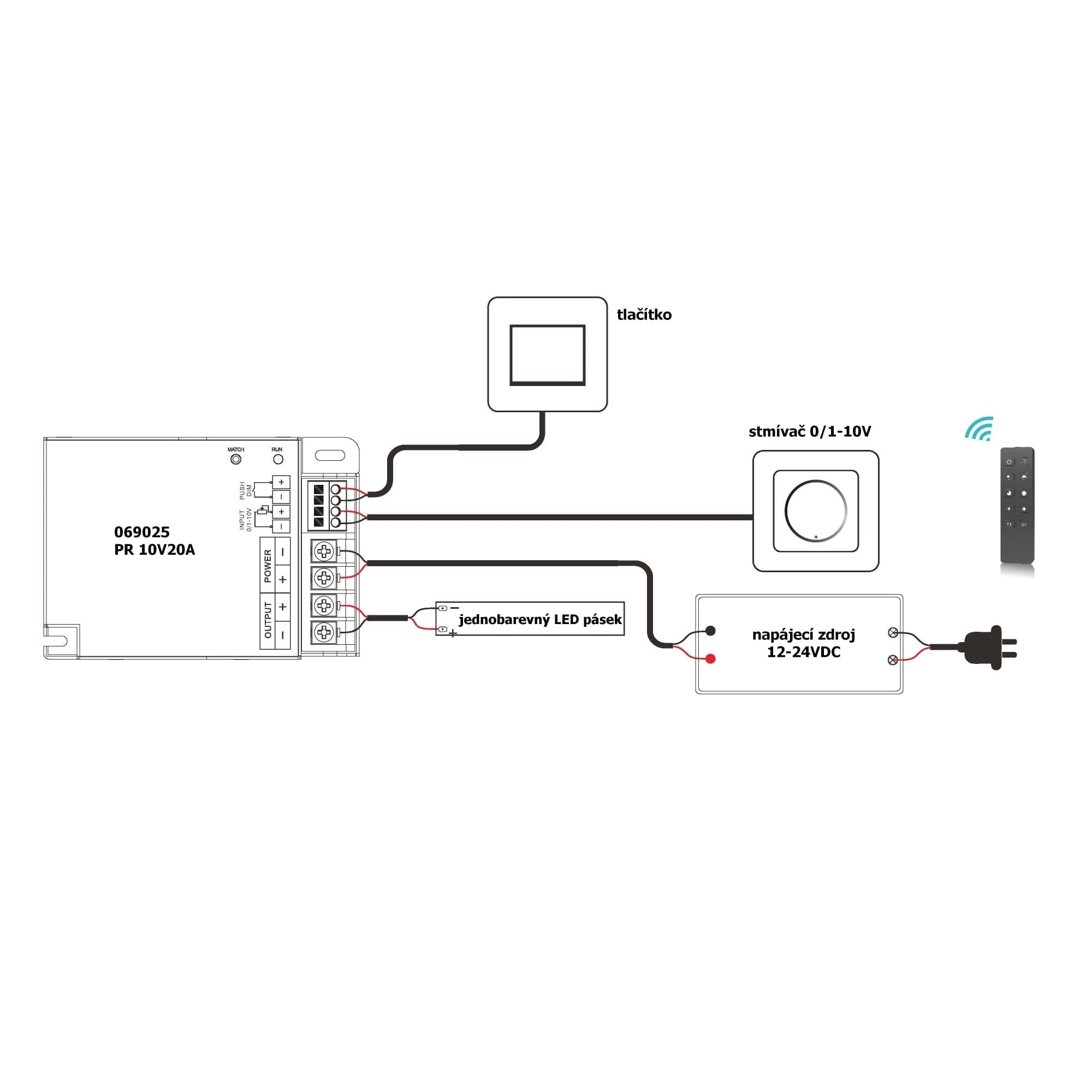 Přijímač dimLED PR 10V20A - náhled 2