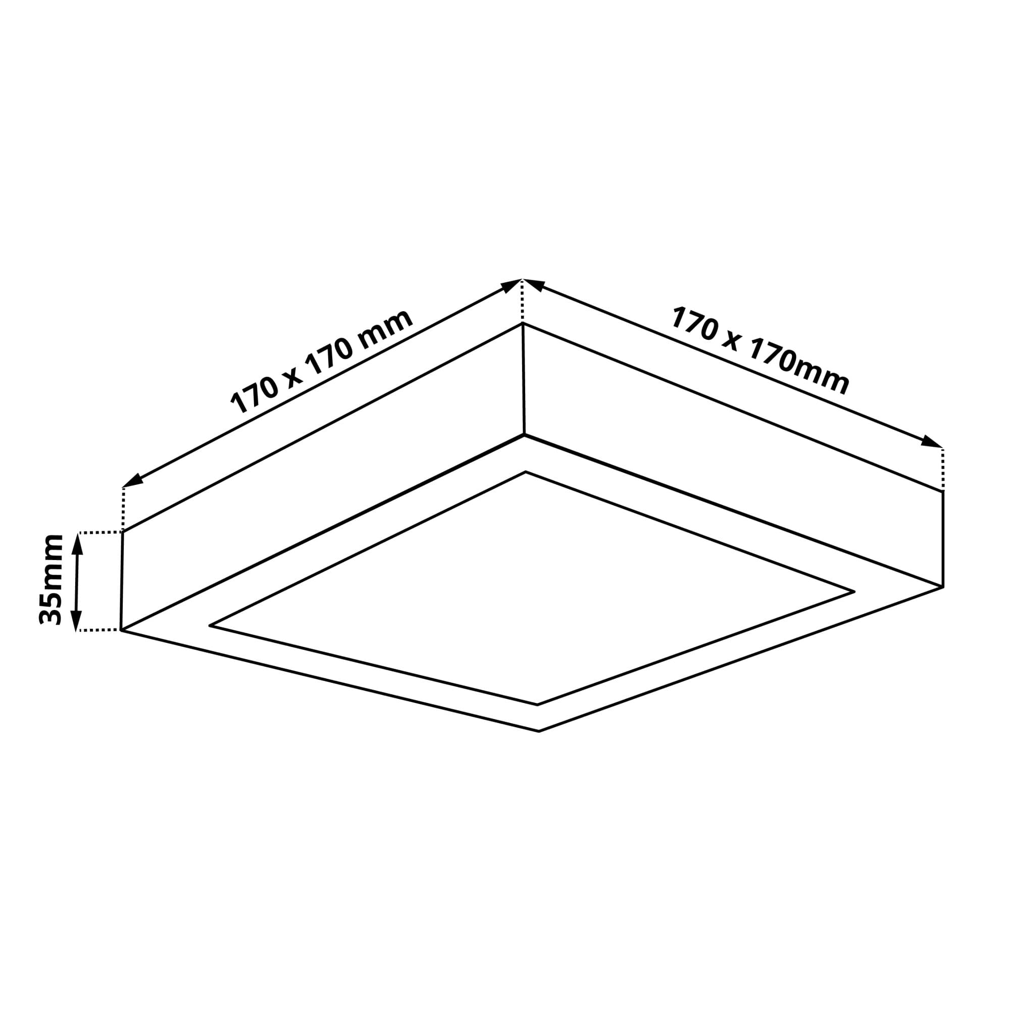 BPS12 LED panel 12W přisazený černý čtverec - Denní bílá - náhled 3