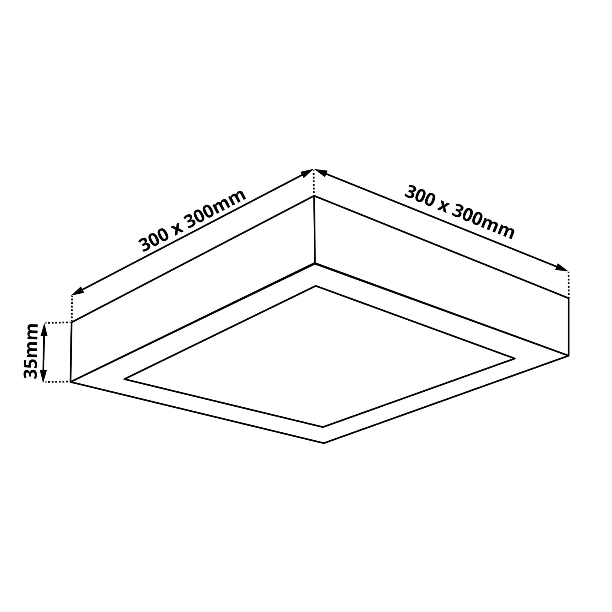 BPS24 LED panel 24W přisazený černý čtverec - Denní bílá - náhled 3