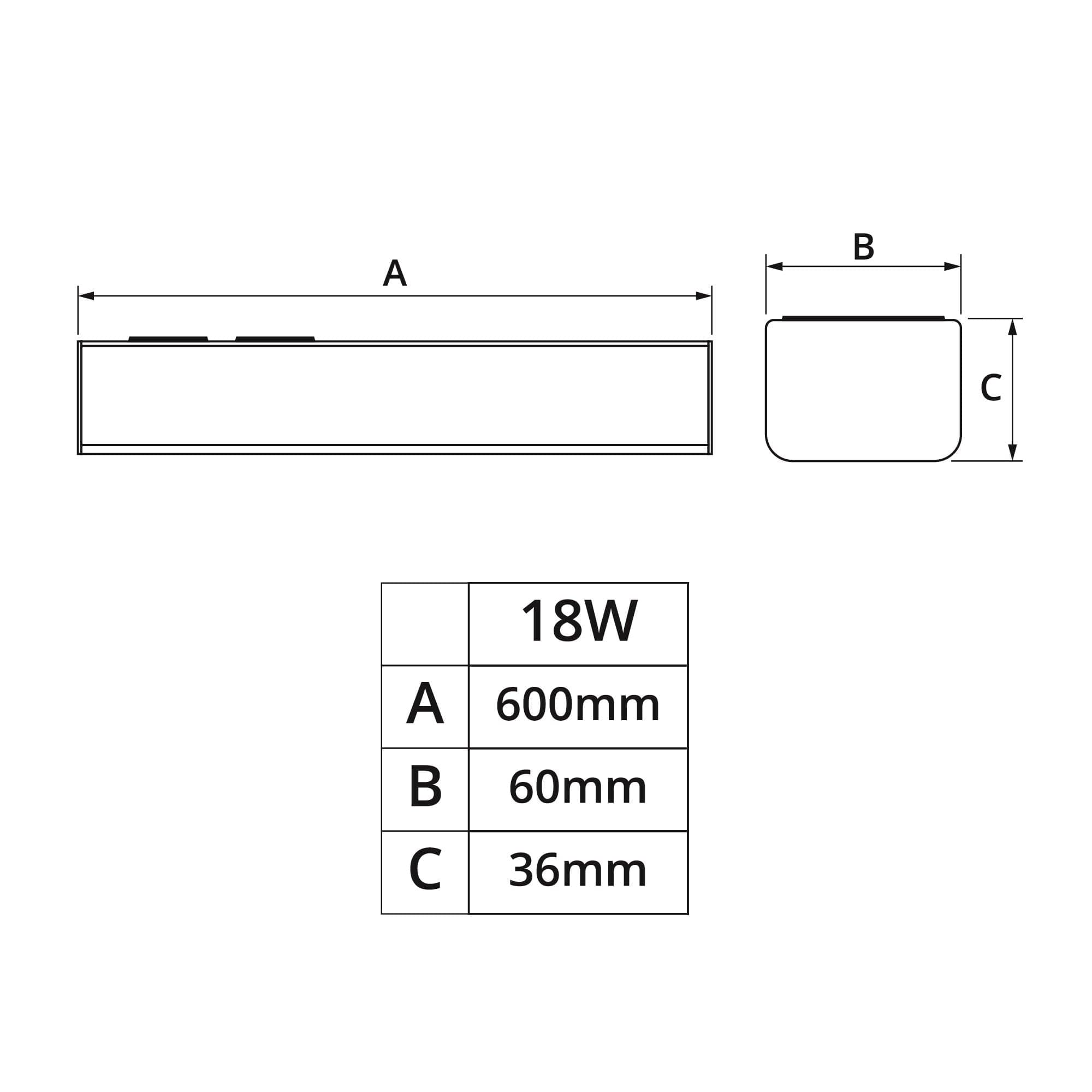 Přisazené svítidlo BAGON W60 18W 60cm - náhled 4