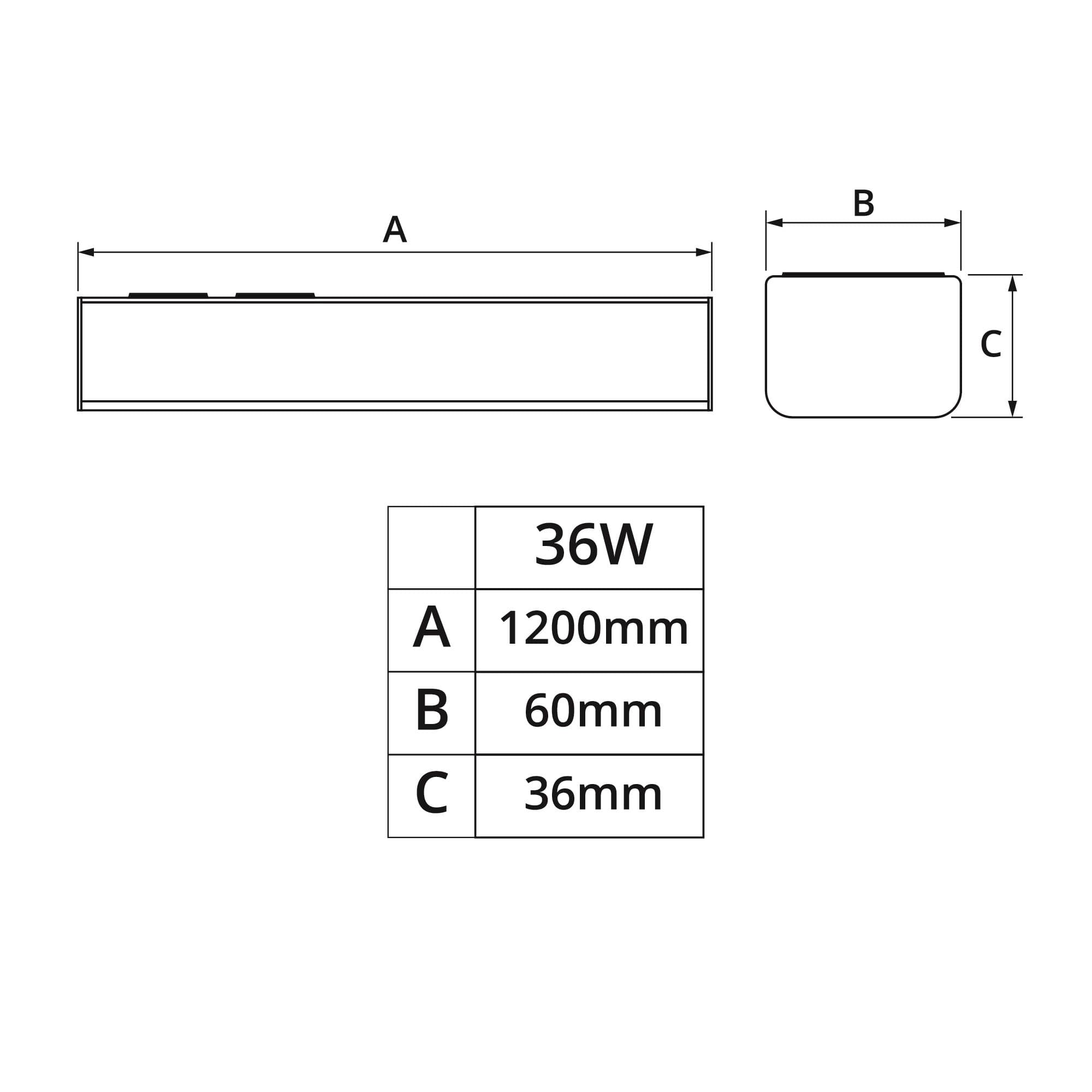 Přisazené svítidlo BAGON B120 36W 120cm - náhled 3