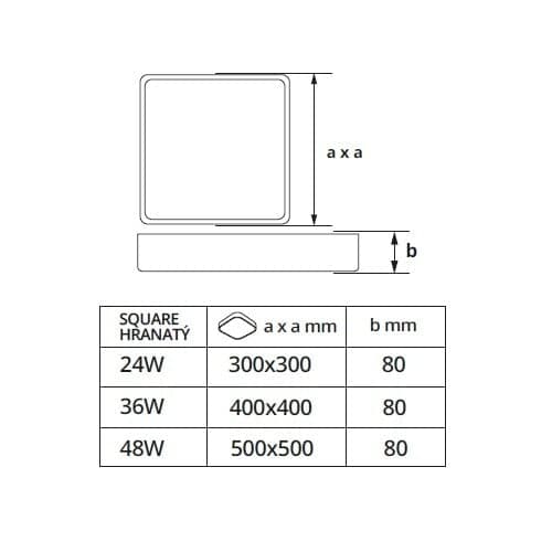LED svítidlo RENDO 48W CCT hranaté černé stropní - náhled 2