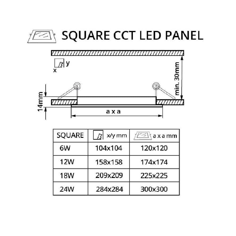 LED panel 24V 6W CCT 24SB6 čtverec - CCT - náhled 2