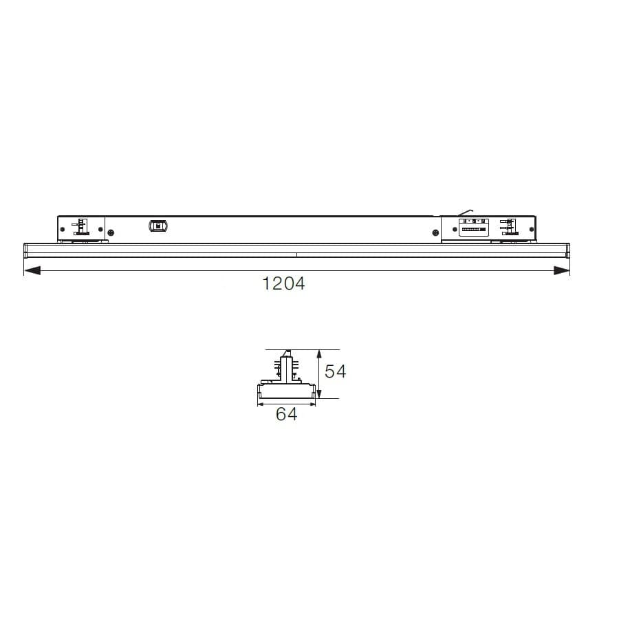 Lištové LED svítidlo TRITO LT120B 90° 54W černé - náhled 4