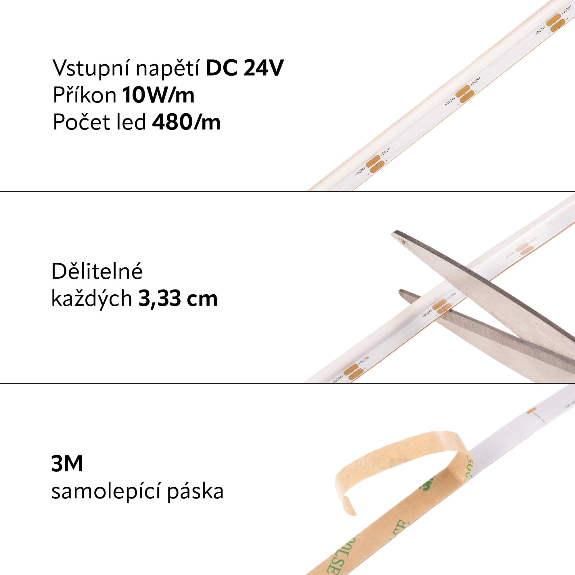 LED pásek COB stranový 24SIDE10 - náhled 2