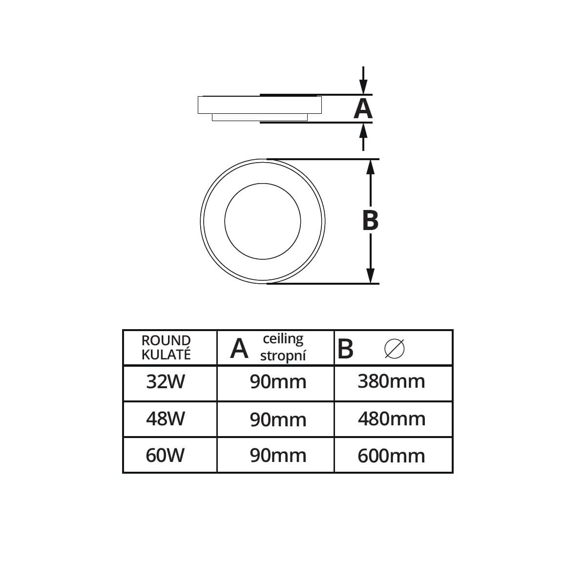 LED svítidlo ZULU 32W CCT kulaté černé stropní - náhled 2