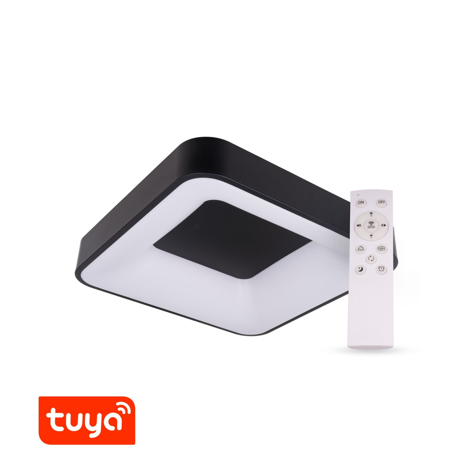 SMART Tuya LED svítidlo ZULU 48W CCT hranaté černé