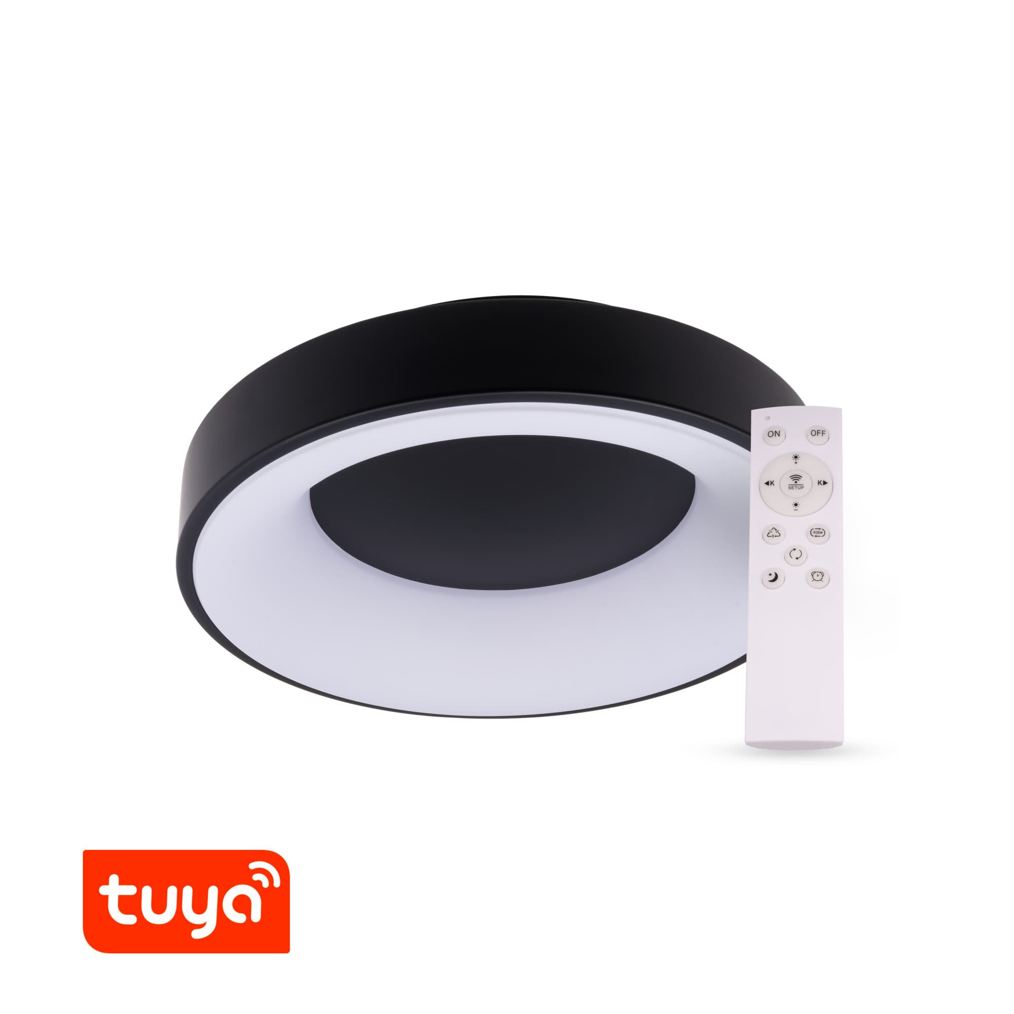 SMART Tuya LED svítidlo ZULU 48W CCT kulaté černé
