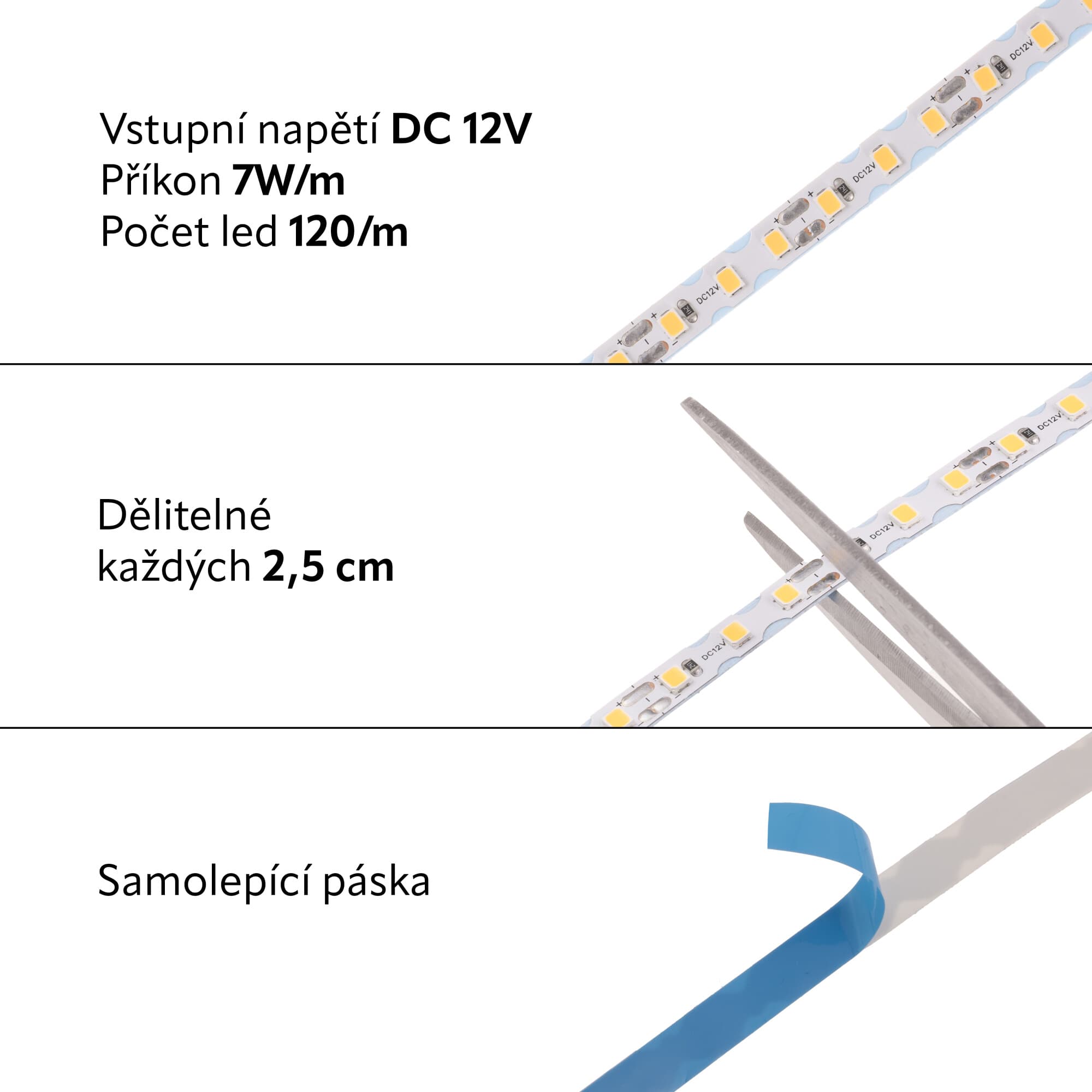 LED pásek ohebný Z600 7W - Denní bílá - náhled 2