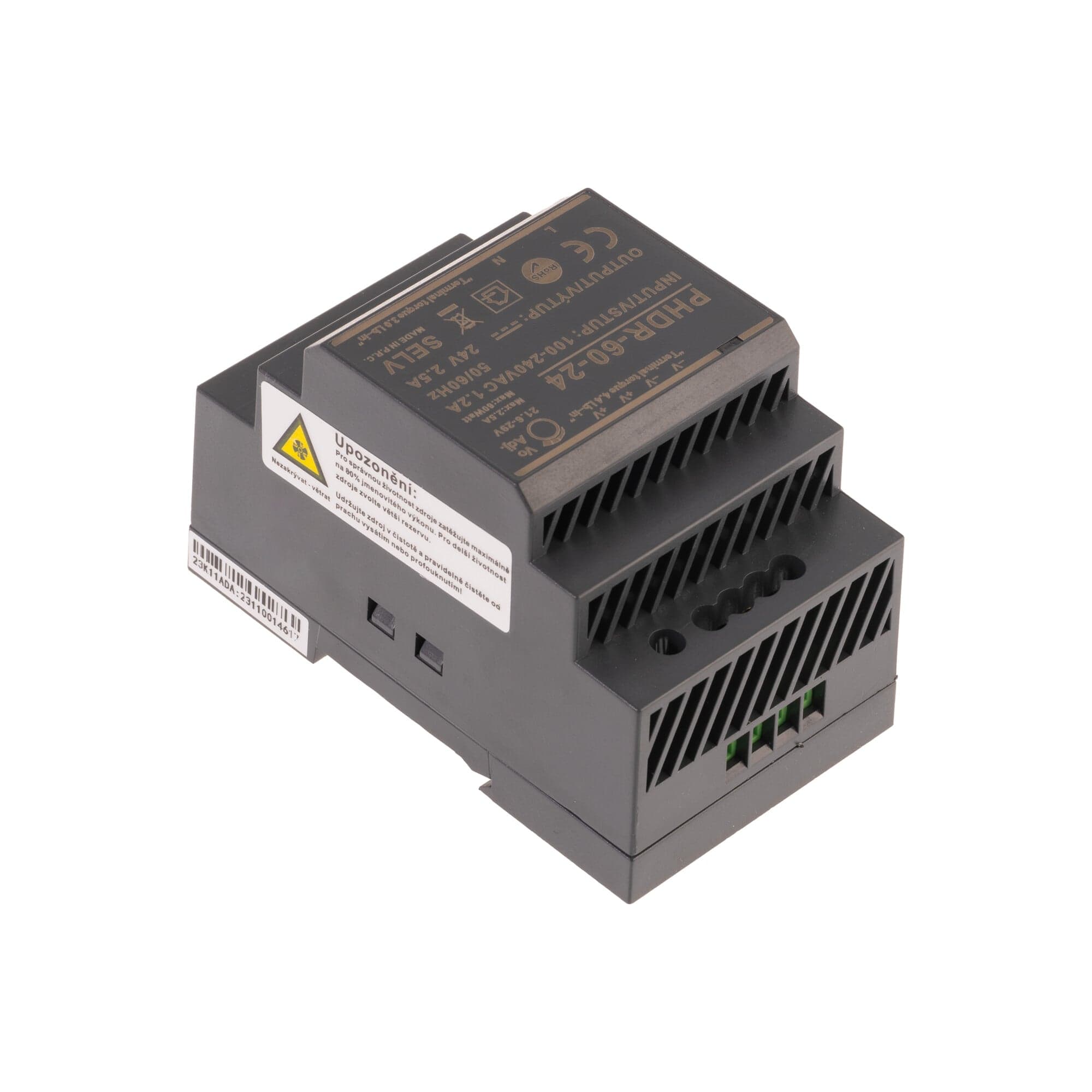 LED zdroj 24V 60W PHDR-24-60 DIN lišta - náhled 3