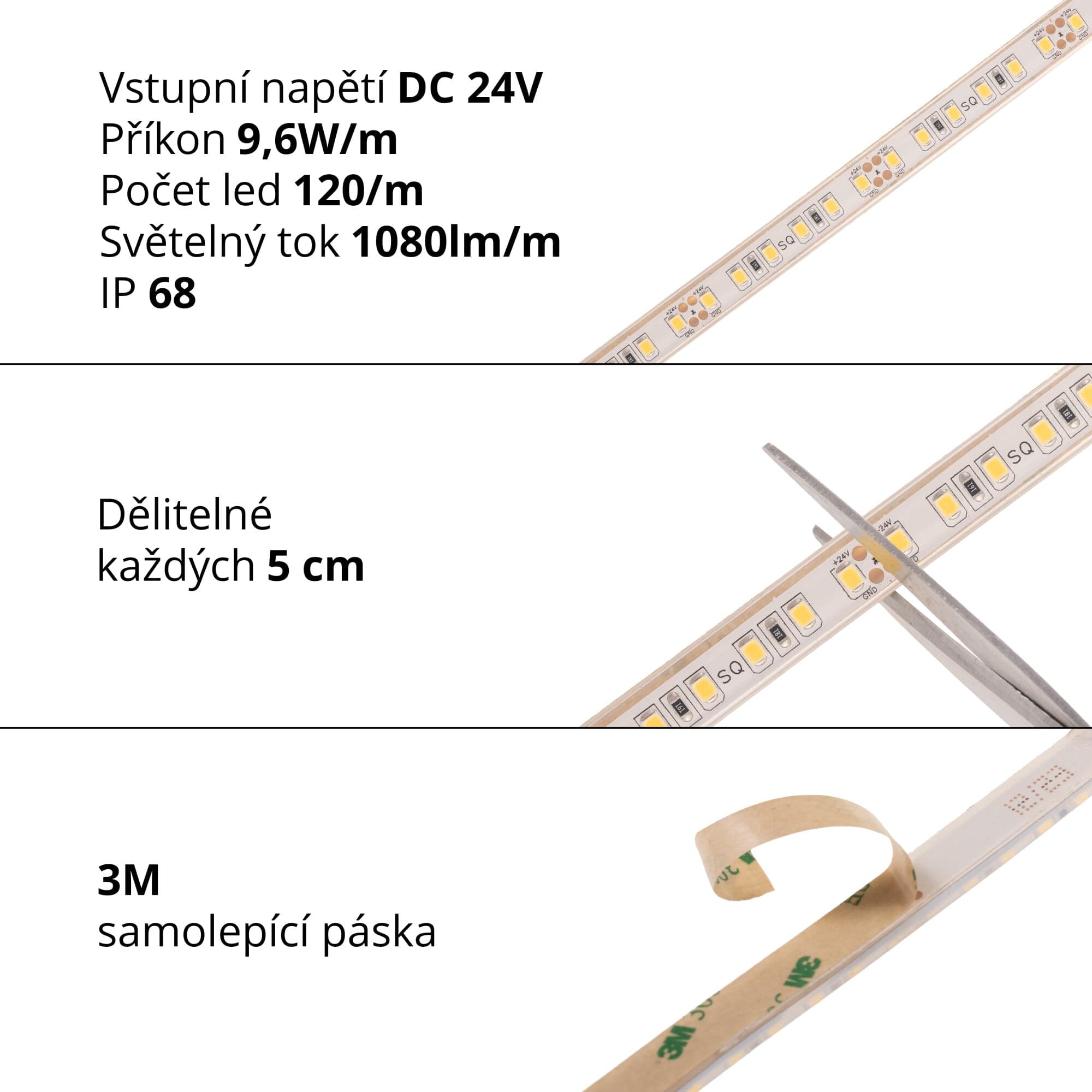 LED pásek IP68 24IP68-12096 - Denní bílá - náhled 3