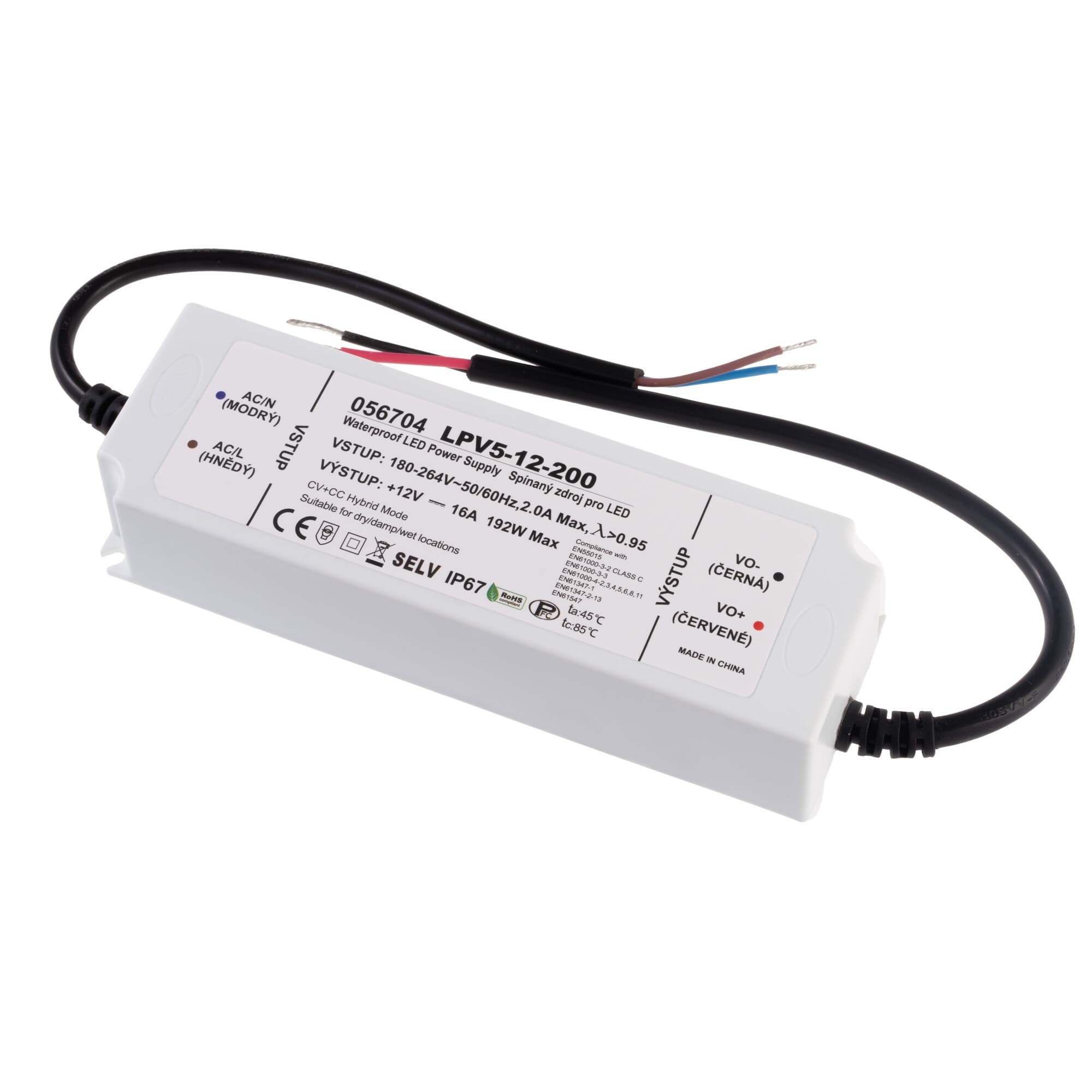 LED zdroj 12V 200W LPV5-12-200 Záruka 5 let