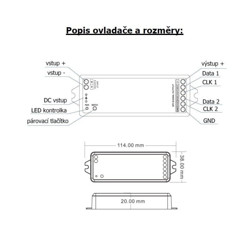 SMART přijímač dimLED Tuya SPI - náhled 3
