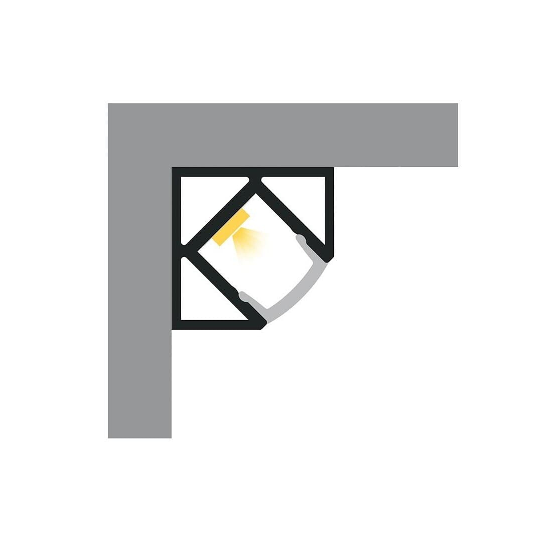LED profil P3-5 černý mini rohový - náhled 2