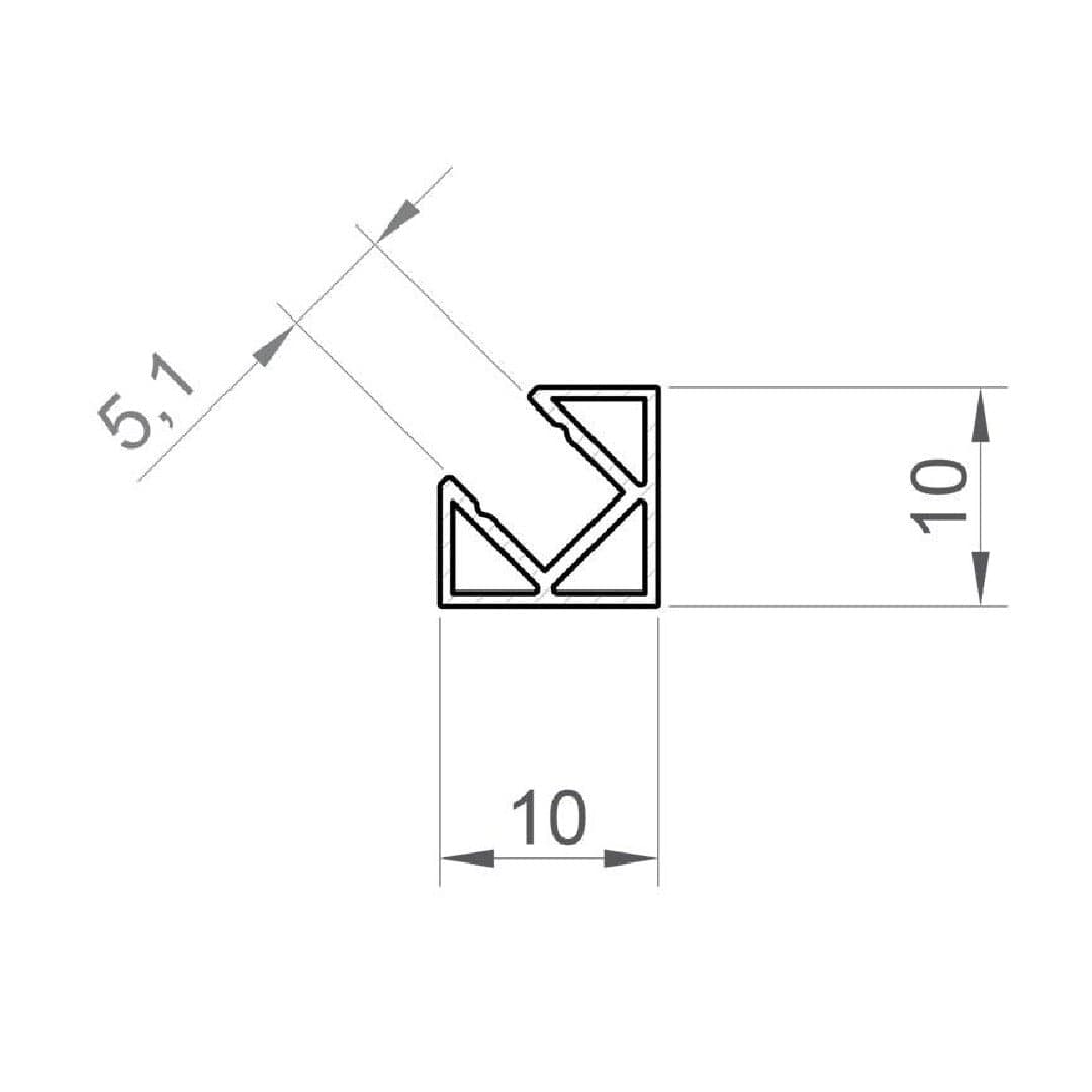 LED profil P3-5 černý mini rohový - náhled 4