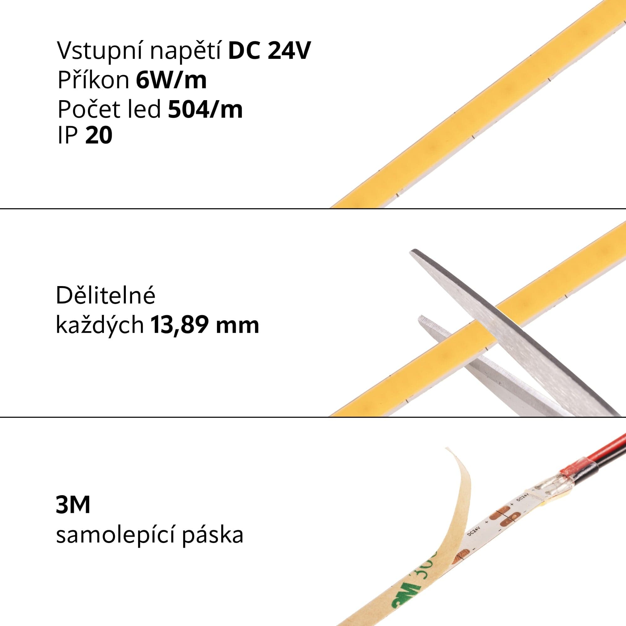 COB LED pásek 24COB6 mini vnitřní záruka 3 roky - náhled 4