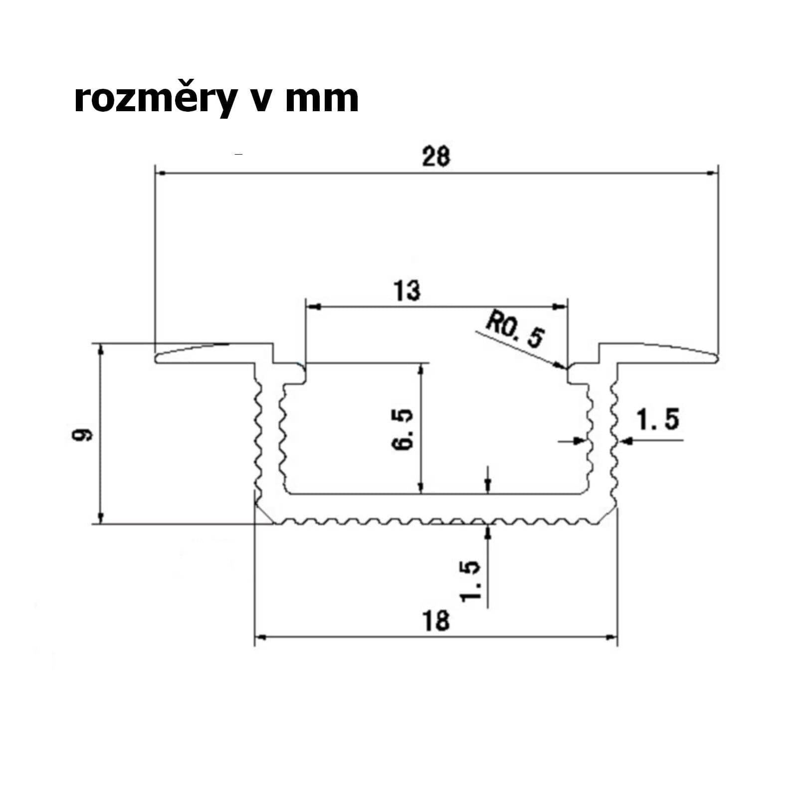 LED profil V5B - vestavný bronzový - náhled 3