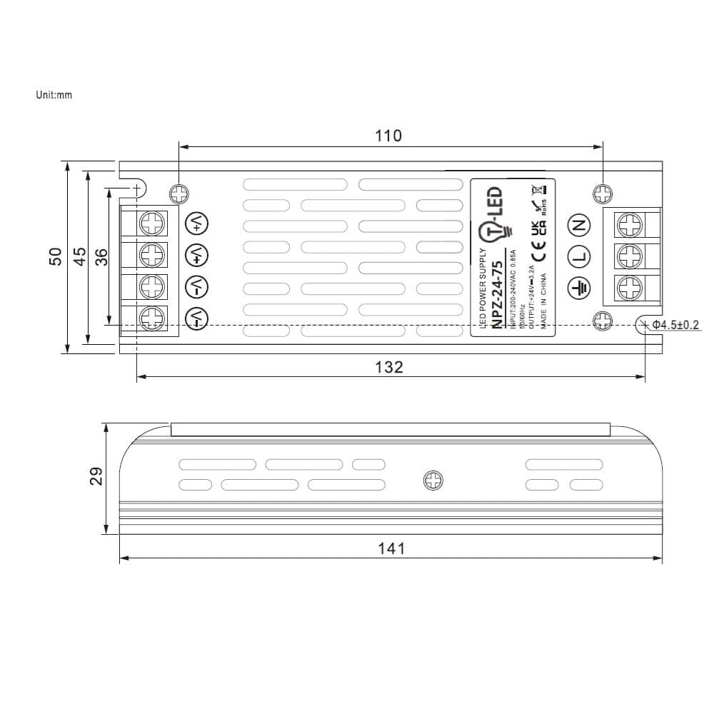 LED zdroj 24V 75W NPZ-24-75 vnitřní - náhled 4