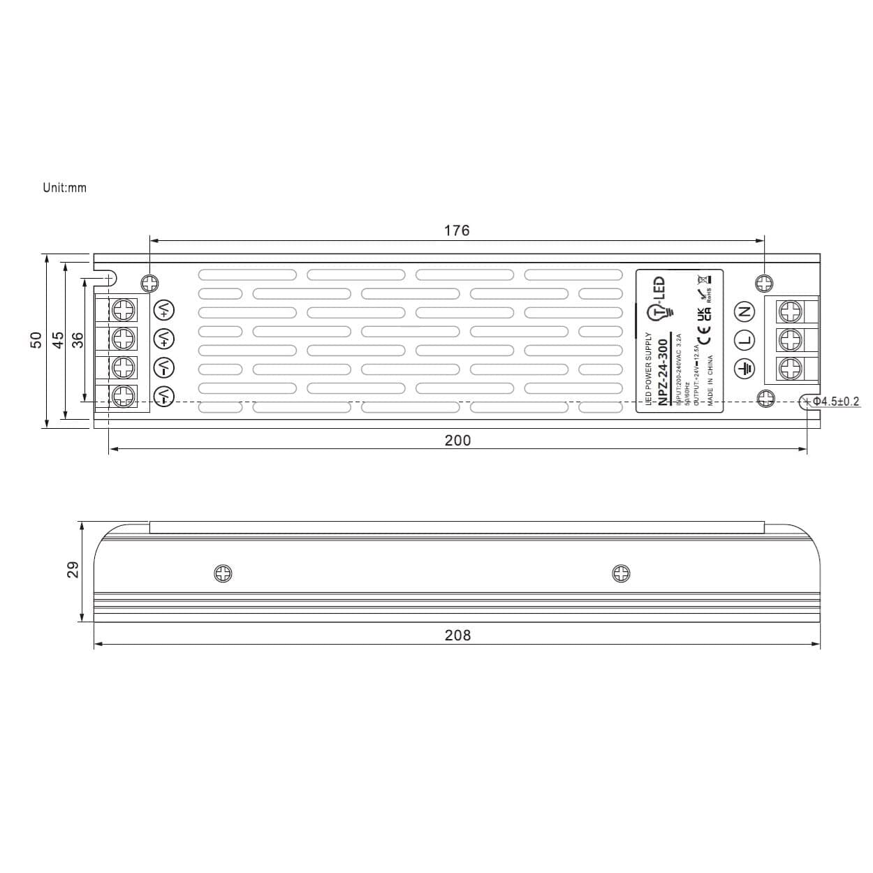 LED zdroj 24V 300W NPZ-24-300 vnitřní - náhled 2