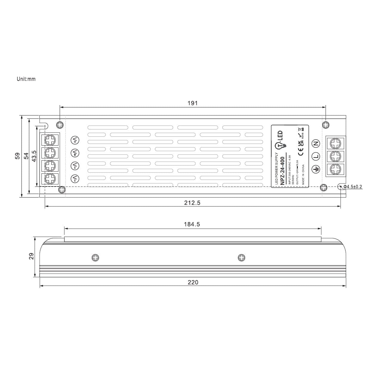 LED zdroj 24V 400W NPZ-24-400 vnitřní - náhled 4