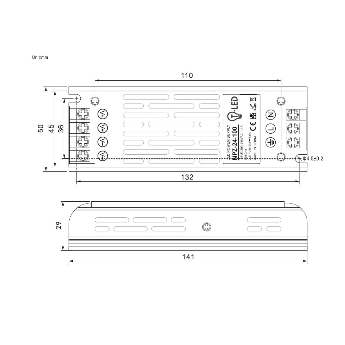 LED zdroj 12V 100W NPZ-12-100 vnitřní - náhled 2
