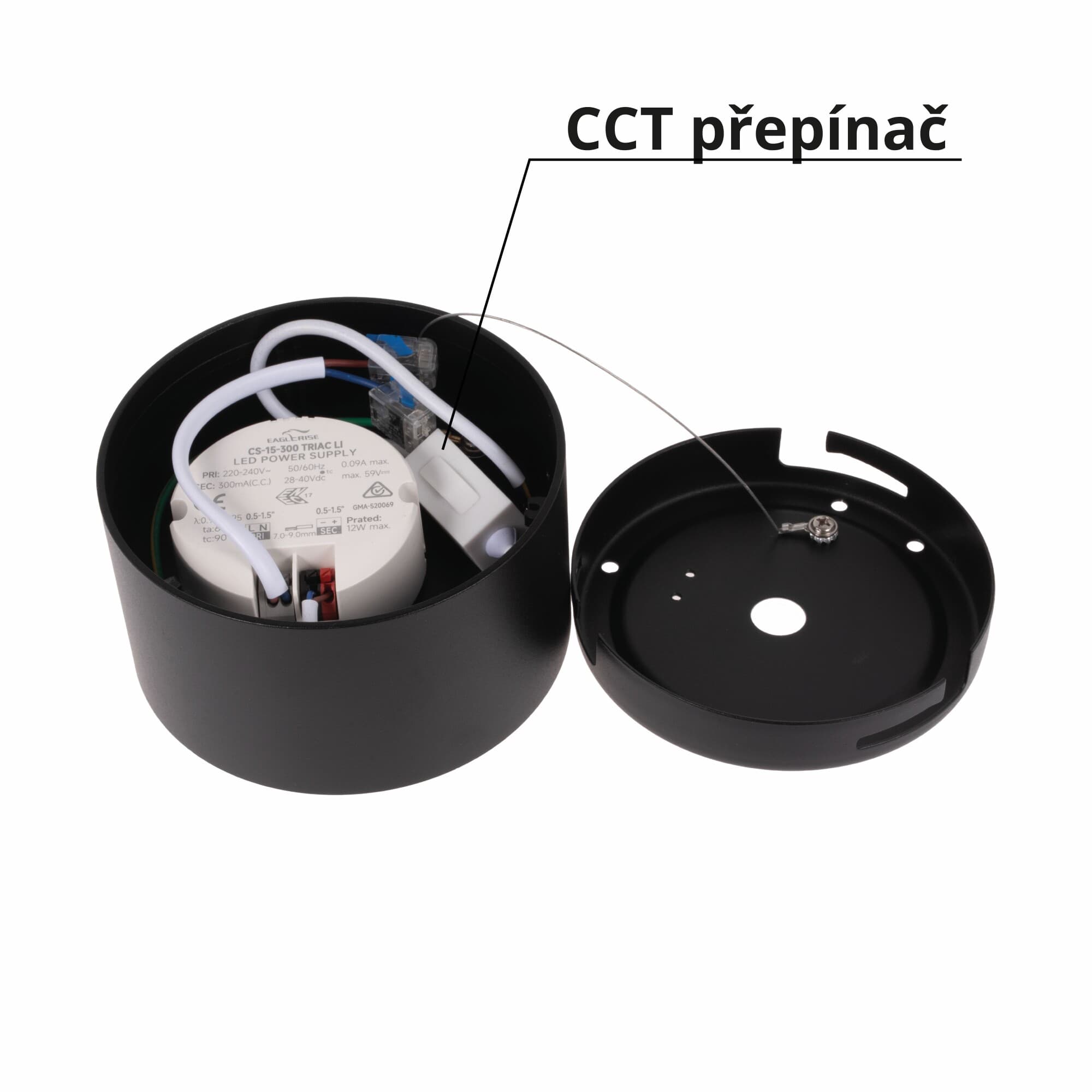 LED svítidlo LOXO 8W CCT černé stropní - náhled 3