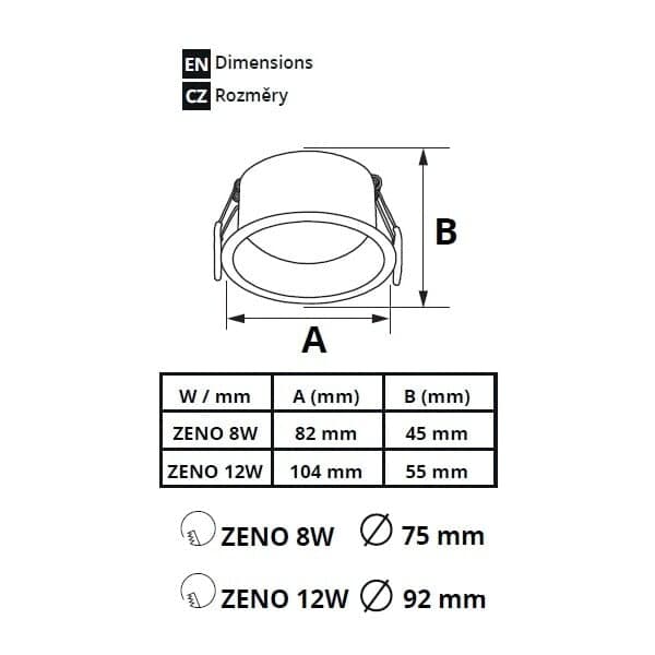LED podhledové svítidlo ZENO 12W CCT bílé - náhled 2