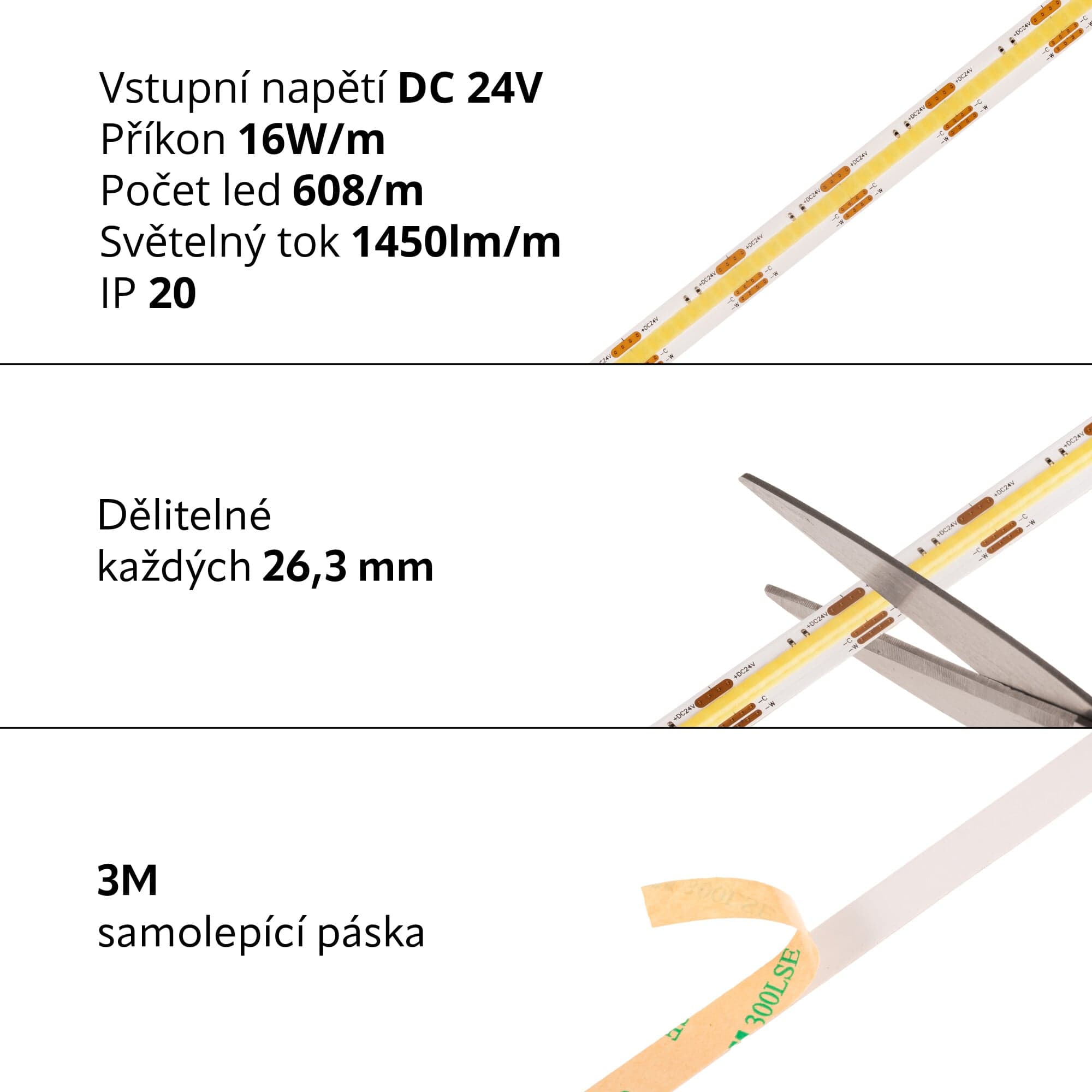LED pásek CCT COB 24CCT16-COB-CRI95 záruka 3 roky - náhled 5