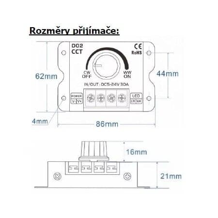 LED ovladač stmívač RFM CCT 30A - náhled 5