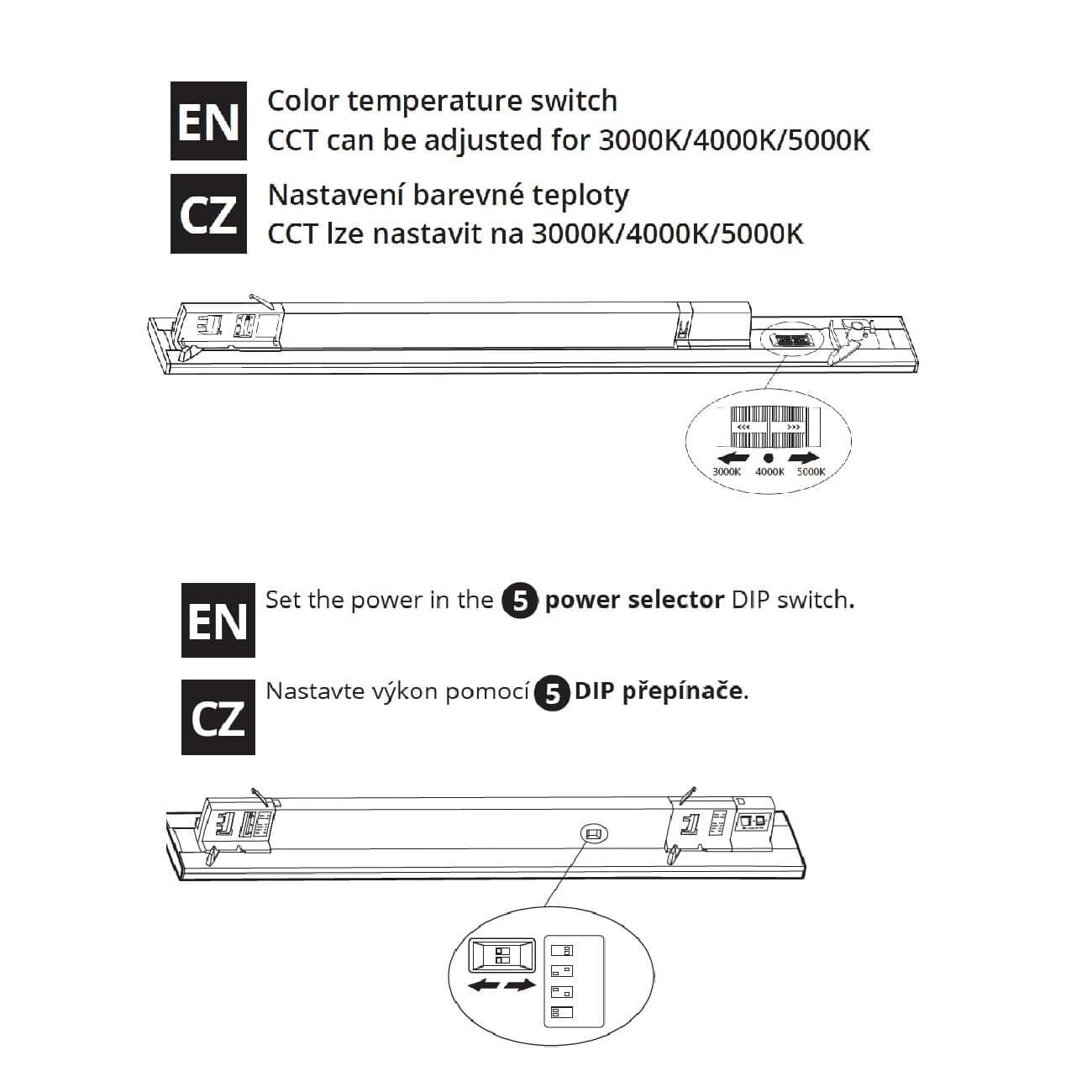 Lištové CCT LED svítidlo TRITO PRO TRP150W 90° 60W bílé - náhled 4