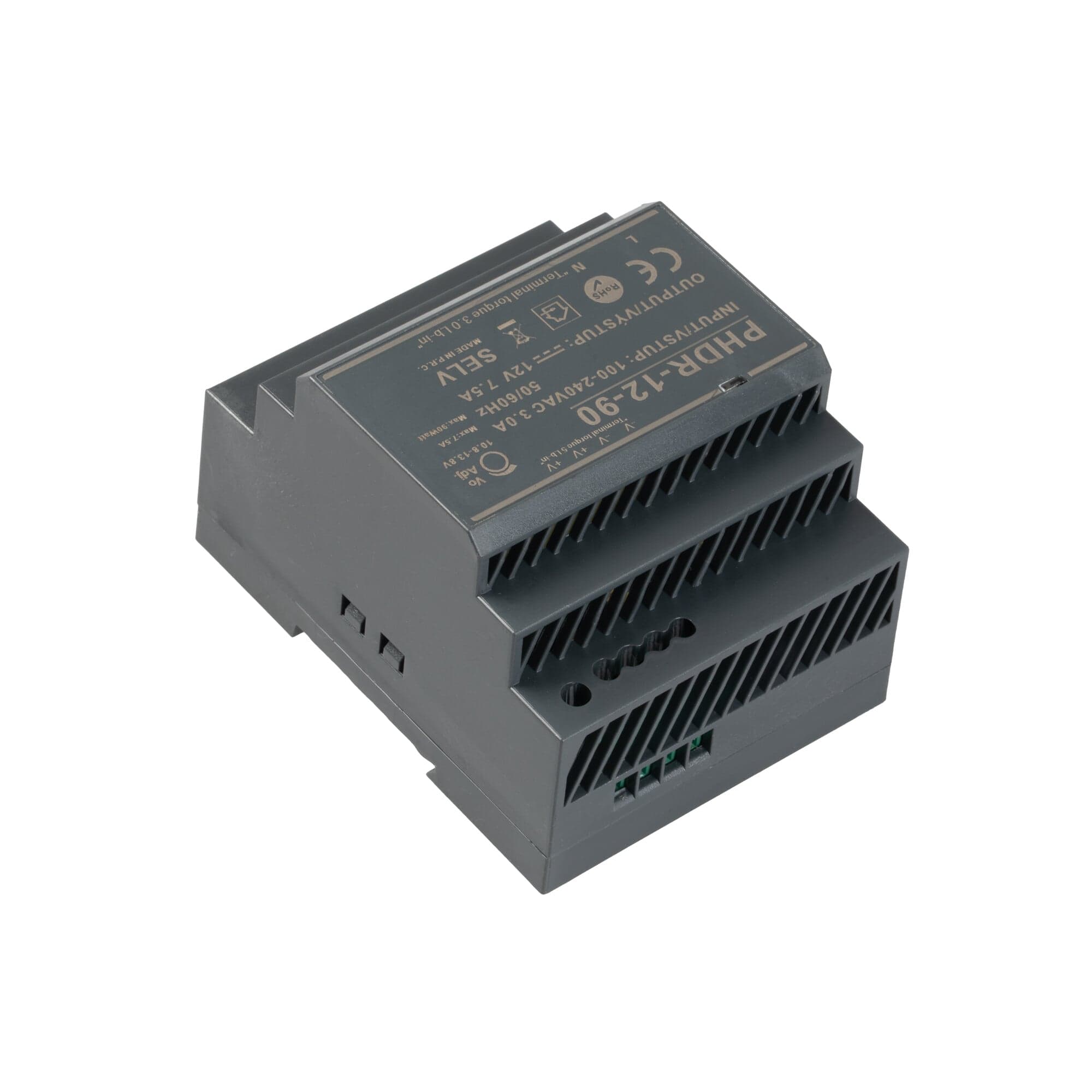 LED zdroj 12V 90W PHDR-12-90 DIN lišta - náhled 3
