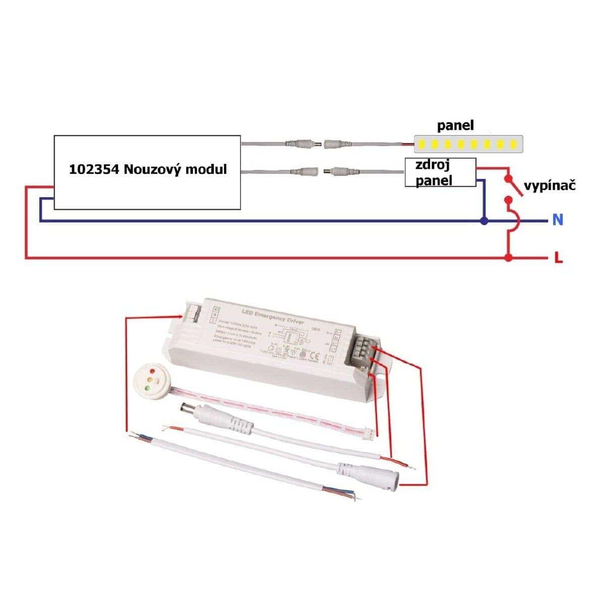 Nouzový modul ED5-50W pro LED panely - náhled 4