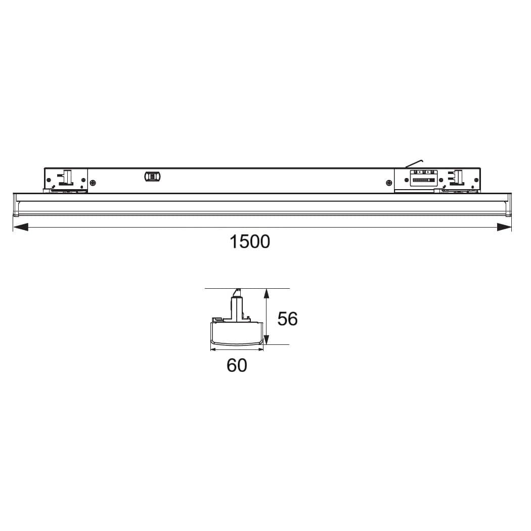 Lištové CCT LED svítidlo TRITO PRO TRP150W 90° 60W černé - náhled 3
