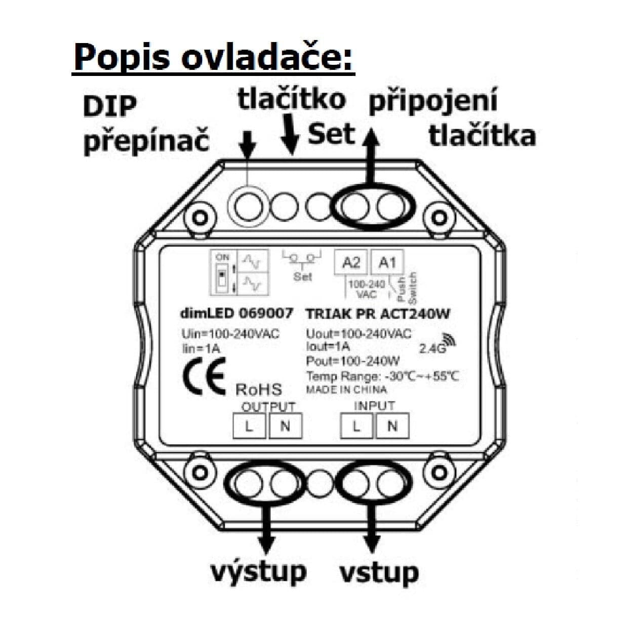 Stmívač dimLED TRIAK PR ACT240W - náhled 4