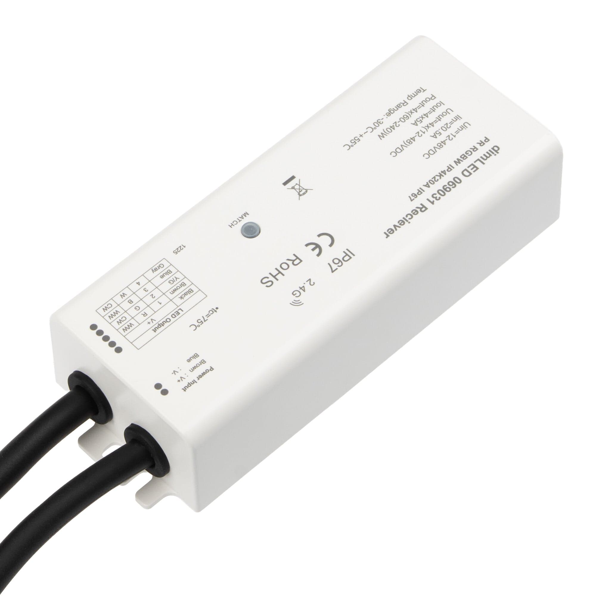 Přijímač dimLED PR IP67 RGBW IP4K20A 4v1 - náhled 5