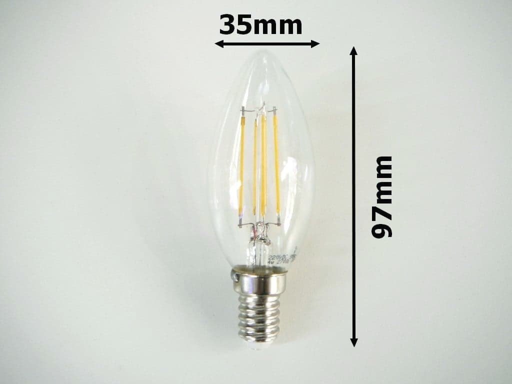 LED žárovka E14 C35 4W FILAMENT - náhled 4
