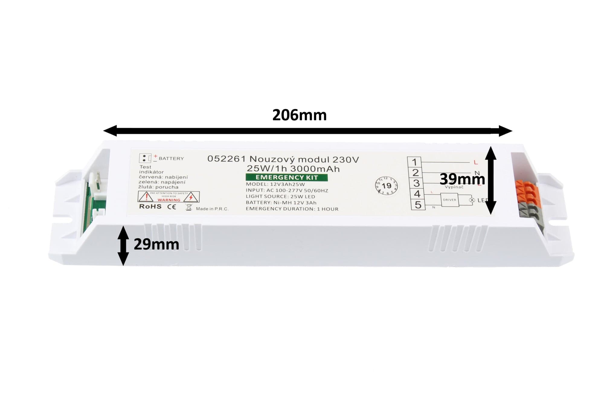 Nouzový modul 230V 25W/1h 12V3Ah25W - náhled 4
