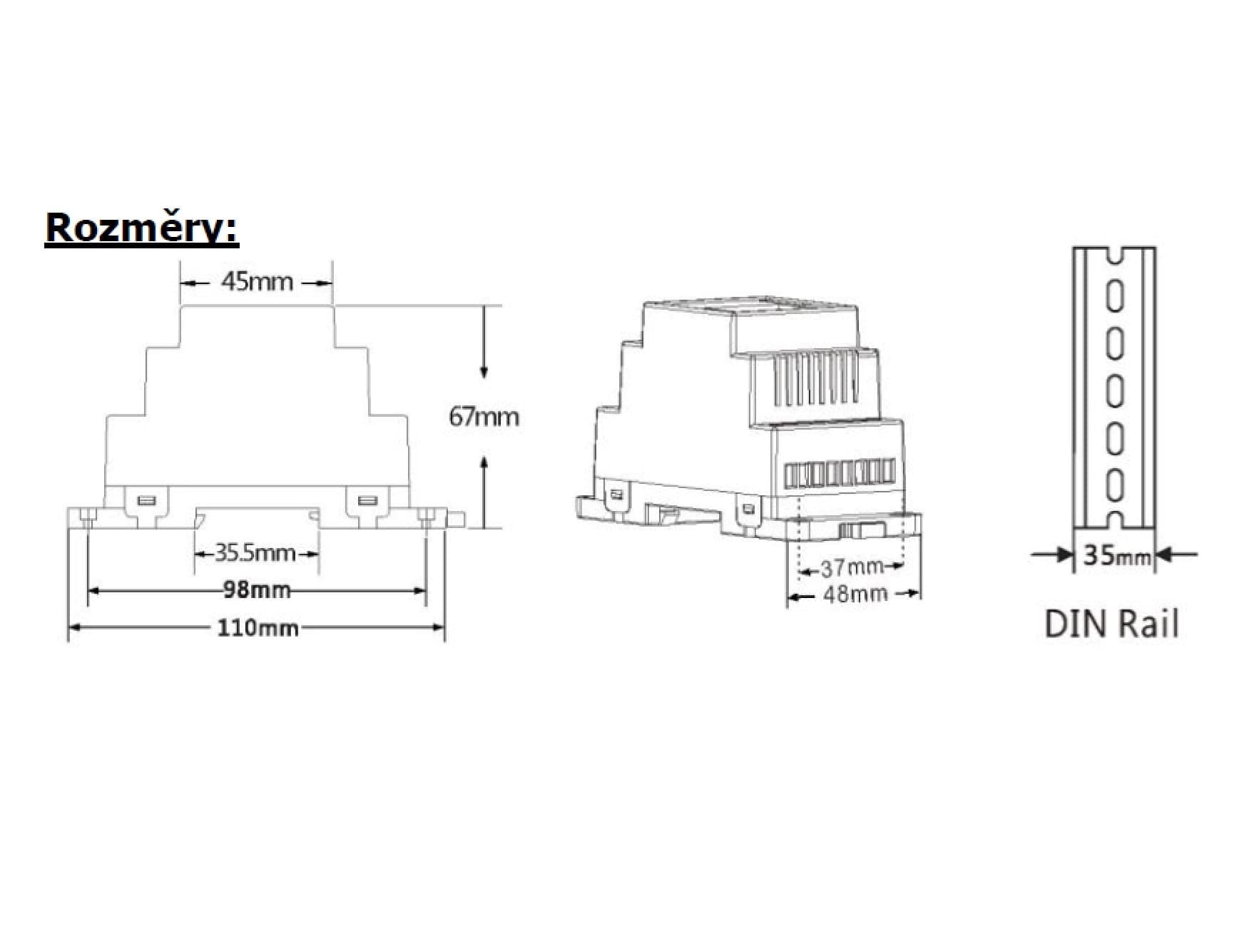 DMX dimLED dekodér 4CH DIN - náhled 2