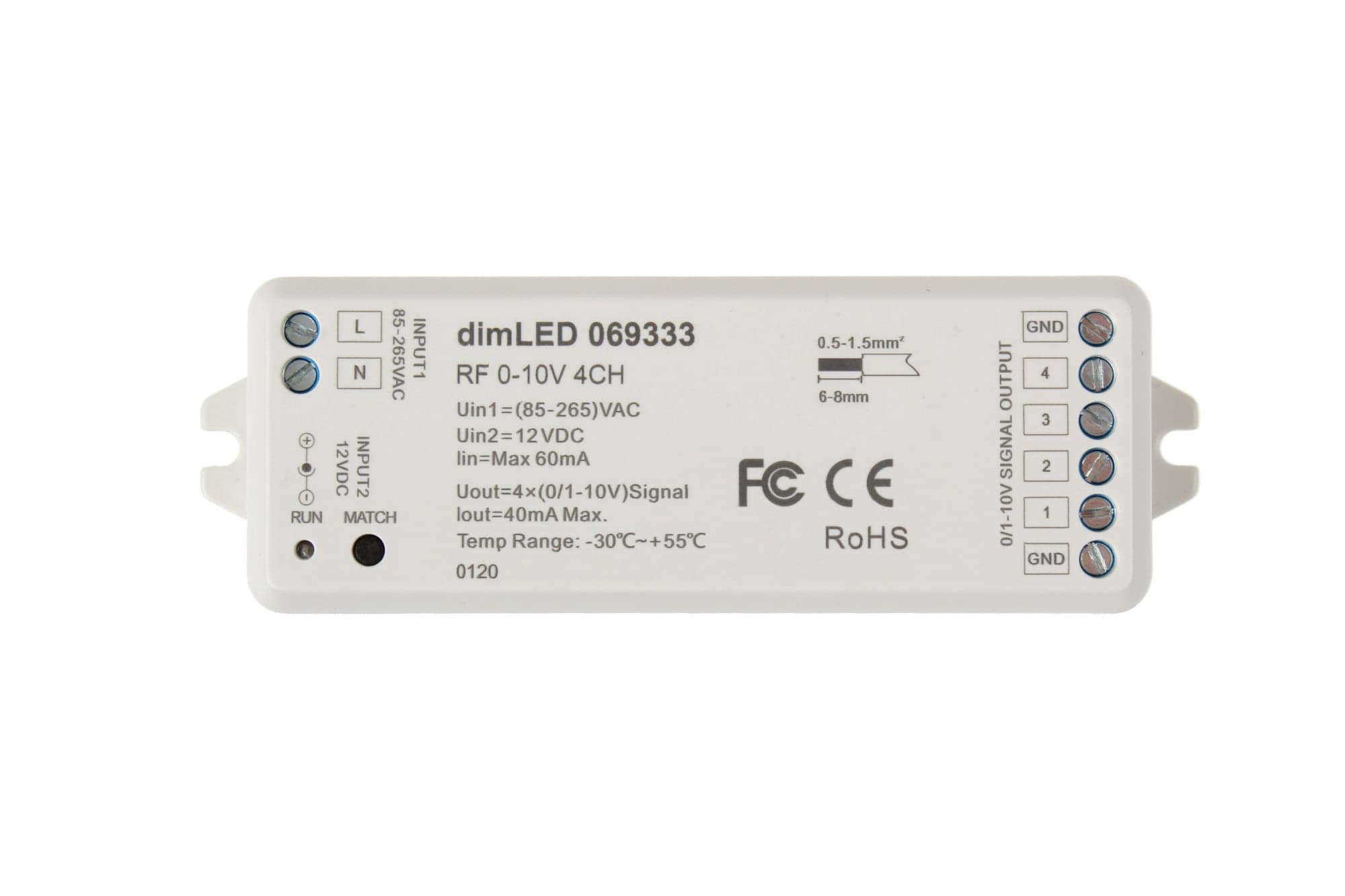 Ovladač dimLED RF 0-10V 4CH - náhled 3