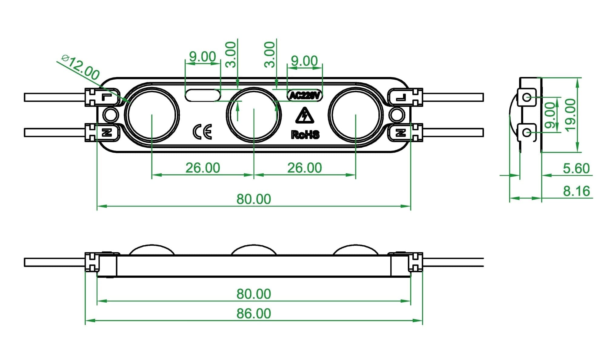 LED modul 2W 7716-160-230V záruka 5 let - náhled 4