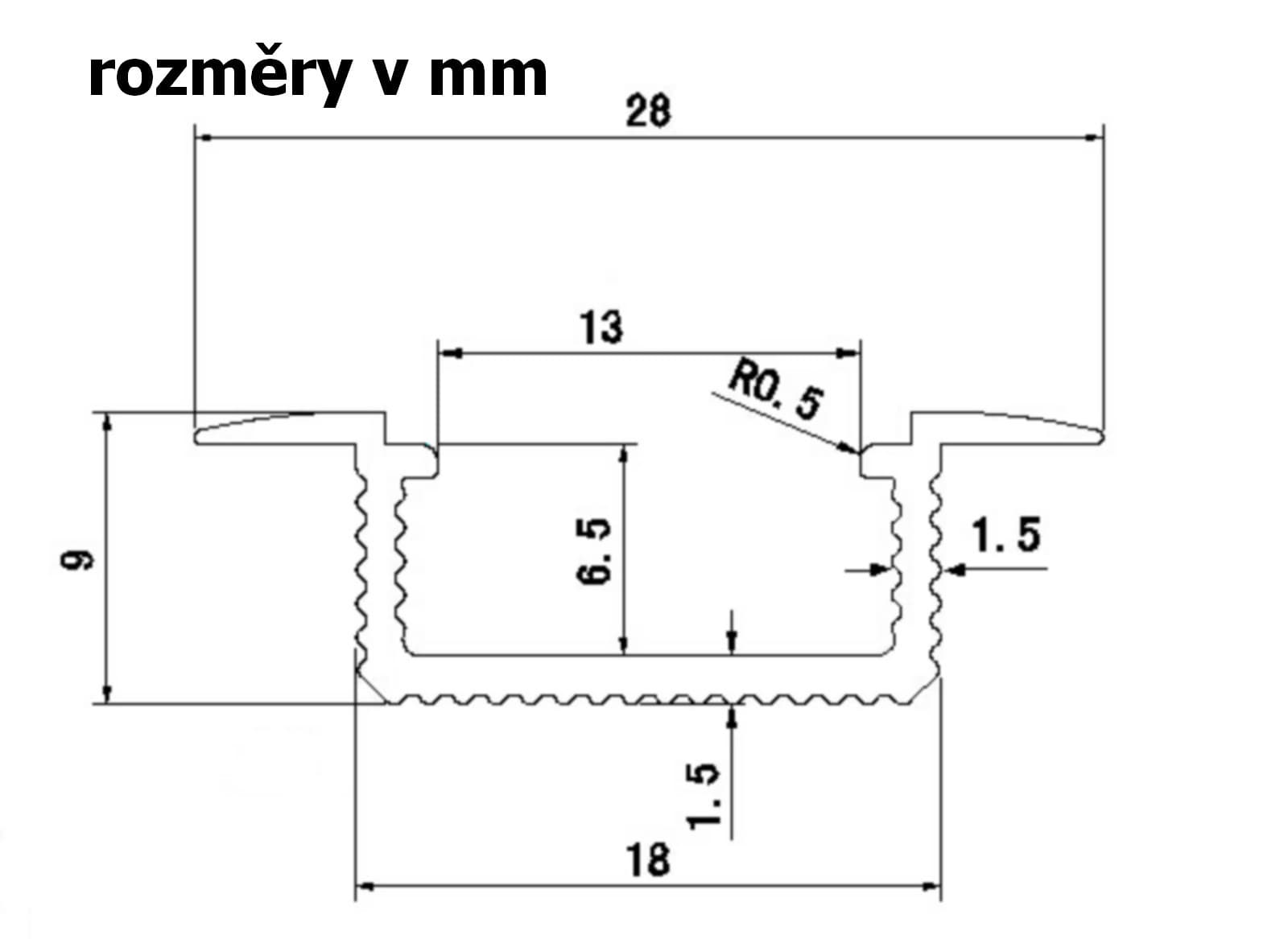 LED profil V5 - vestavný - náhled 4