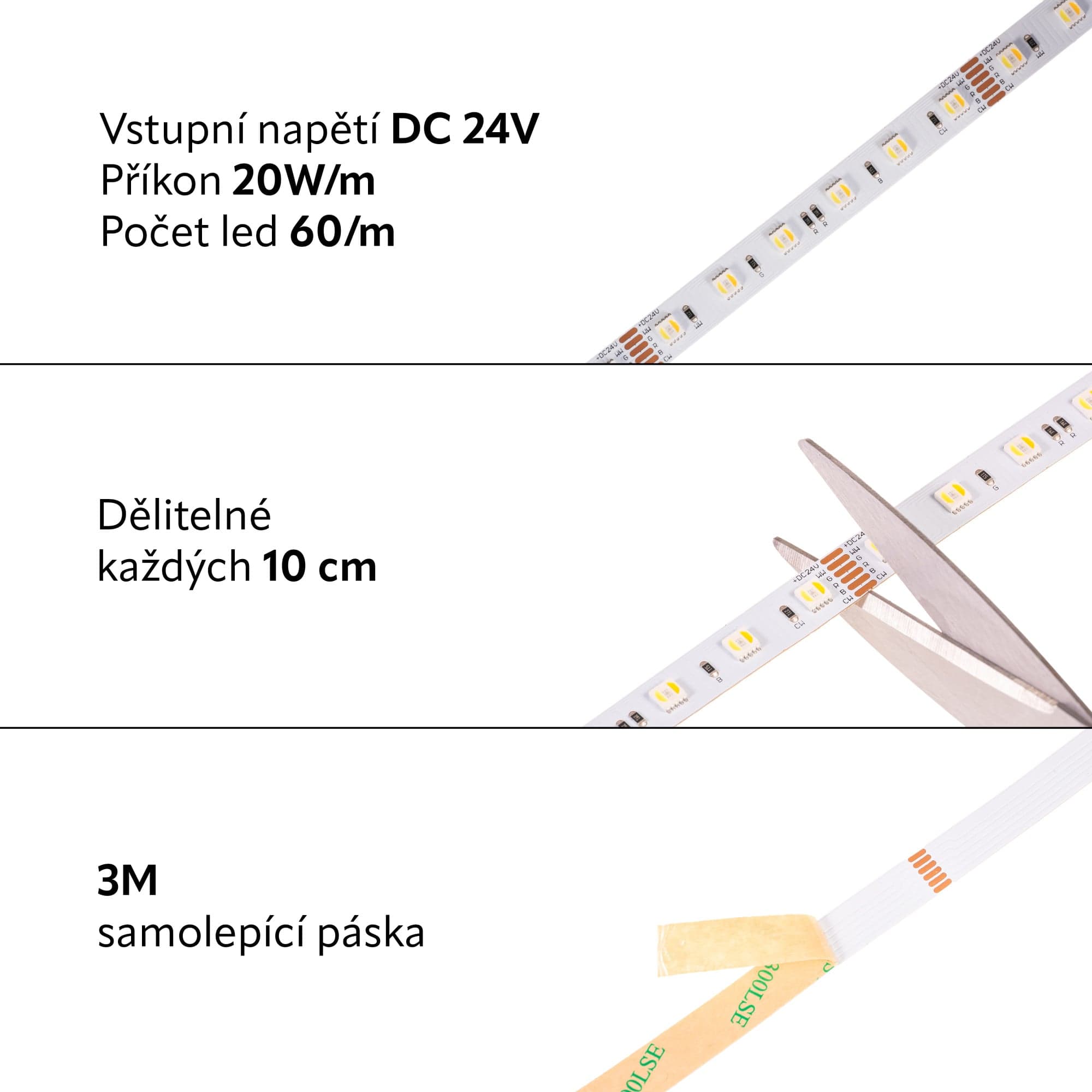 LED pásek 24RGBCCT5v1 20W záruka 3 roky - náhled 2