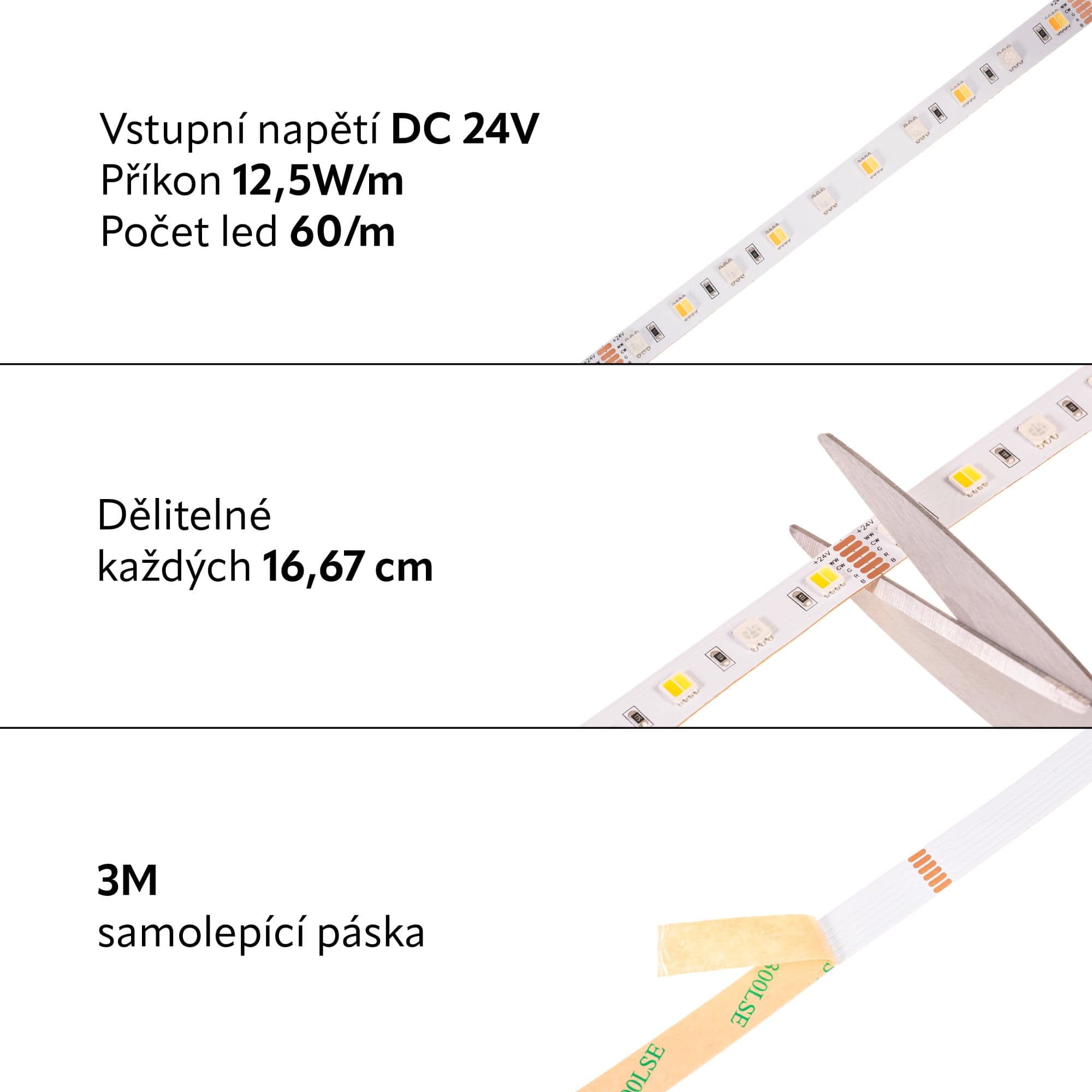 LED pásek 24RGB+CCT 12,5W záruka 3 roky - náhled 2