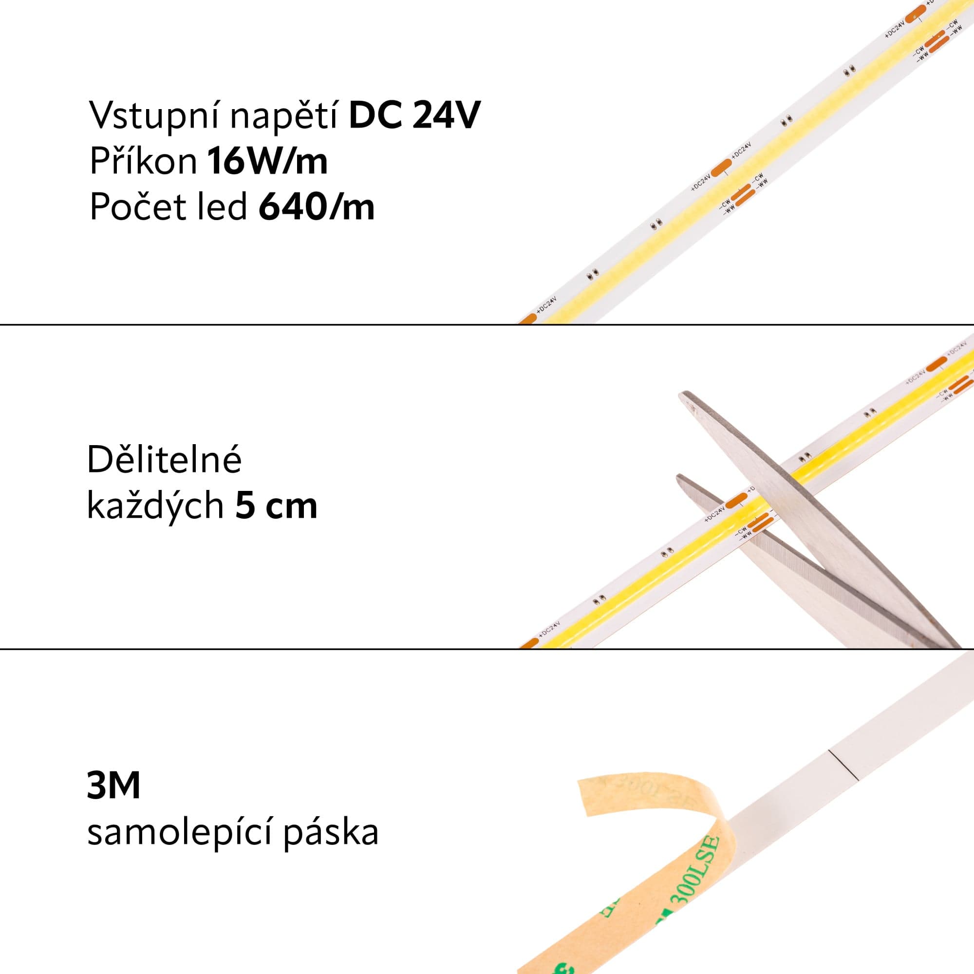 LED pásek CCT COB 24CCTCOB16-640 záruka 3 roky - náhled 2